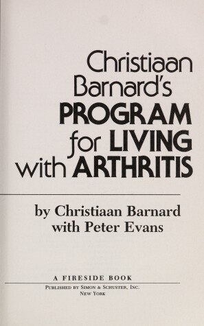 Book cover for Christiaan Barnard's Program for Living with Arthritis