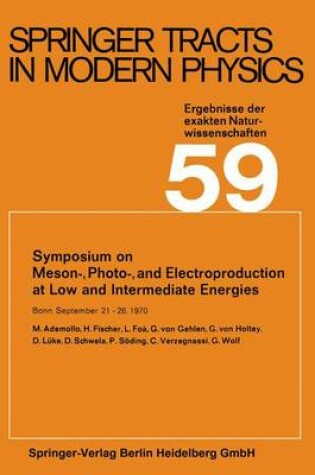 Cover of Symposium on Meson-, Photo-, and Electroproduction at Low and Intermediate Energies