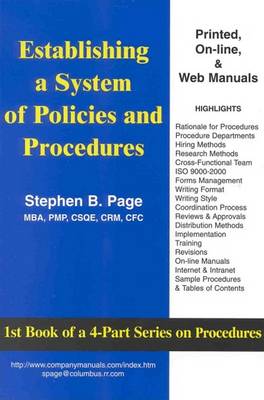 Book cover for Establishing a System of Policies and Procedures