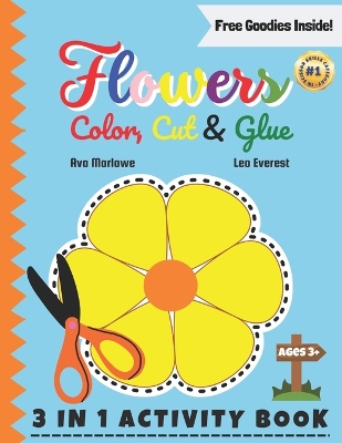 Book cover for Flowers Color, Cut & Glue