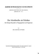 Cover of Der Schriftsteller ALS Politiker