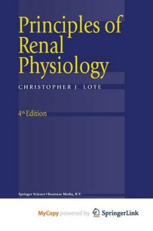 Cover of Principles of Renal Physiology