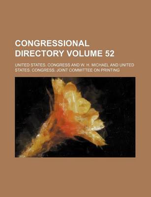 Book cover for Congressional Directory Volume 52