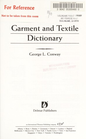 Book cover for Garment & Textile Dictionary