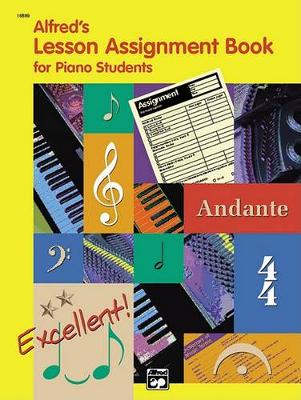 Book cover for Alfred's Lesson Assignment Book for Piano Students