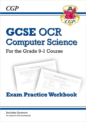 Book cover for New GCSE Computer Science OCR Exam Practice Workbook includes answers