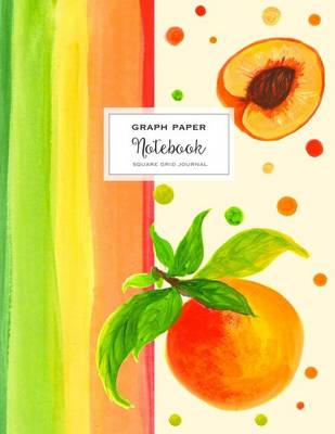 Book cover for Square Grid Journal - Graph Paper Notebook - Watercolor Peaches