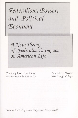 Cover of Federalism, Power, and Political Economy