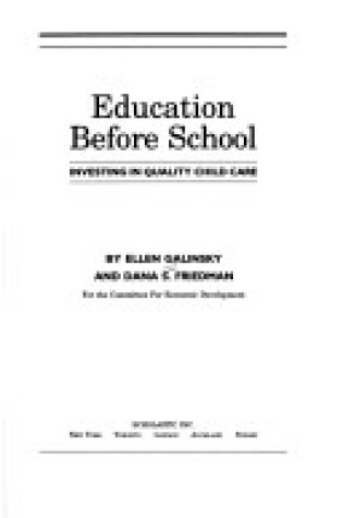 Cover of Education Before School