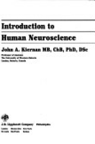 Cover of Introduction to Human Neuroscience