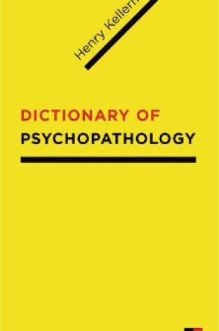 Cover of Dictionary of Psychopathology