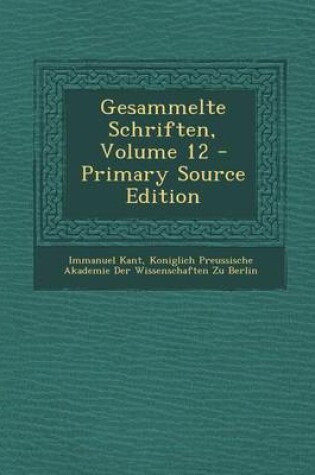 Cover of Gesammelte Schriften, Volume 12