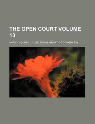 Book cover for The Open Court Volume 13