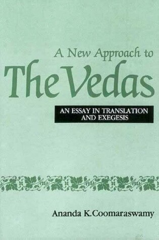 Cover of A New Approach to the Vedas