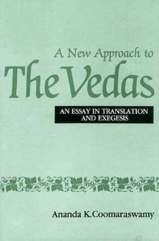 Book cover for A New Approach to the Vedas