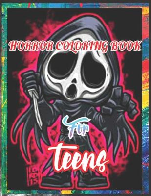 Book cover for horror coloring book for teens