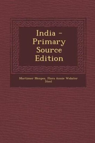 Cover of India - Primary Source Edition