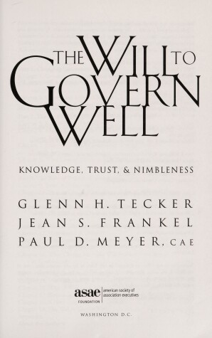 Book cover for The Will to Govern Well