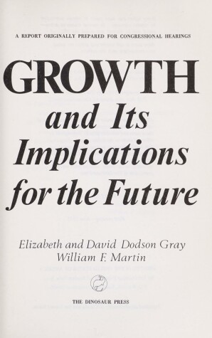 Book cover for Growth and Its Implications for the Future