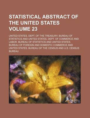 Book cover for Statistical Abstract of the United States Volume 23