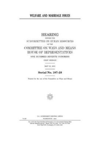 Cover of Welfare and marriage issues