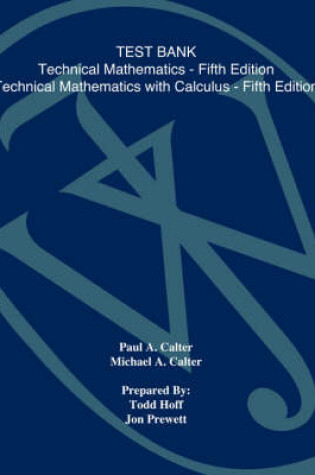 Cover of Technical Mathematics with Calculus, Test Bank