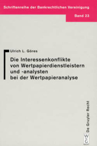 Cover of Interessenkonflikte von Wertpapierdienstleistern und -analysten bei der Wertpapieranalyse