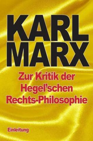 Cover of Zur Kritik der Hegel'schen Rechts-Philosophie