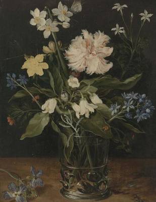 Book cover for Still Life of Flowers in a Glass Vase, Jan Brueghel. Blank Journal