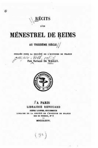 Cover of Récits d'un ménestrel de Reims au treizième siècle