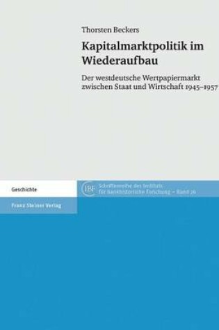 Cover of Kapitalmarktpolitik Im Wiederaufbau