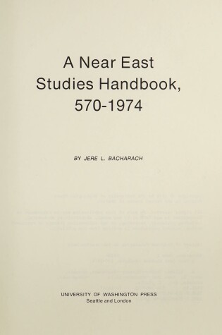 Cover of Near East Studies Handbook, 570-1974