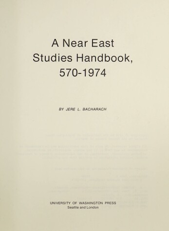 Book cover for Near East Studies Handbook, 570-1974