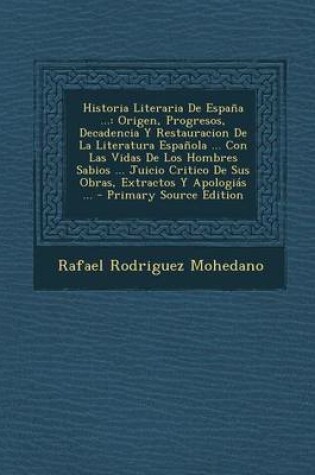 Cover of Historia Literaria de Espana ...