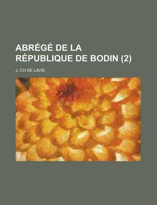 Book cover for Abr G de La R Publique de Bodin (2)