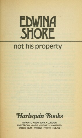 Book cover for Not His Property