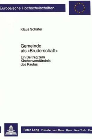 Cover of Gemeinde ALS -Bruderschaft-