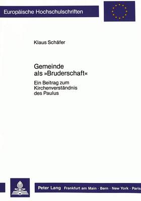 Cover of Gemeinde ALS -Bruderschaft-