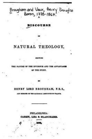 Cover of A discourse of natural theology