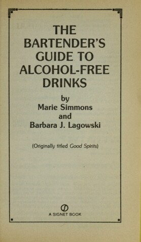 Cover of Simmons & Lagowski : Bartender'S Guide