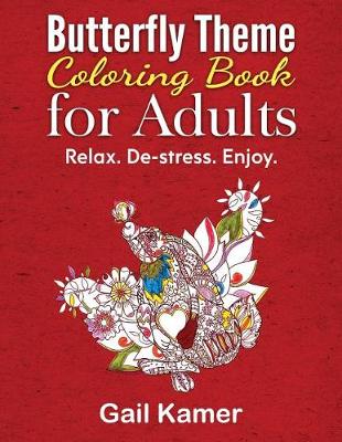 Book cover for Butterfly Theme Coloring Book for Adults