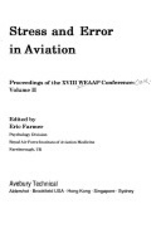 Cover of Stress and Error in Aviation