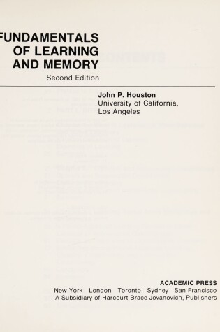 Cover of Fundamentals of Learning and Memory