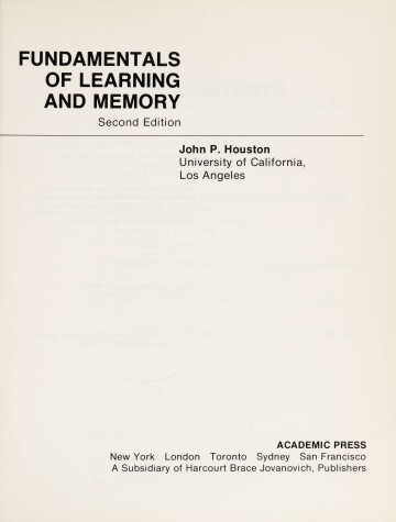 Book cover for Fundamentals of Learning and Memory