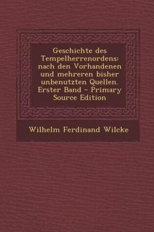 Cover of Geschichte Des Tempelherrenordens