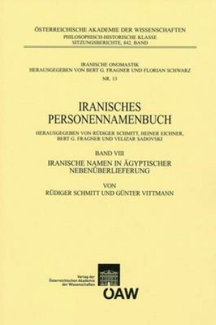 Cover of Iranisches Personennamenbuch Band VIII