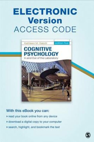 Cover of Cognitive Psychology In and Out of the Laboratory Electronic Version