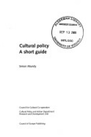 Cover of Cultural Policy