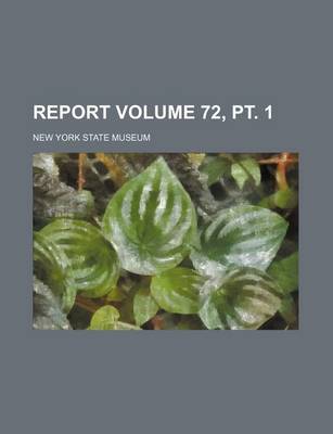 Book cover for Report Volume 72, PT. 1