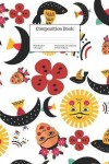 Book cover for Composition Book Wide-Ruled Frida Folk Art Inspired White Pattern